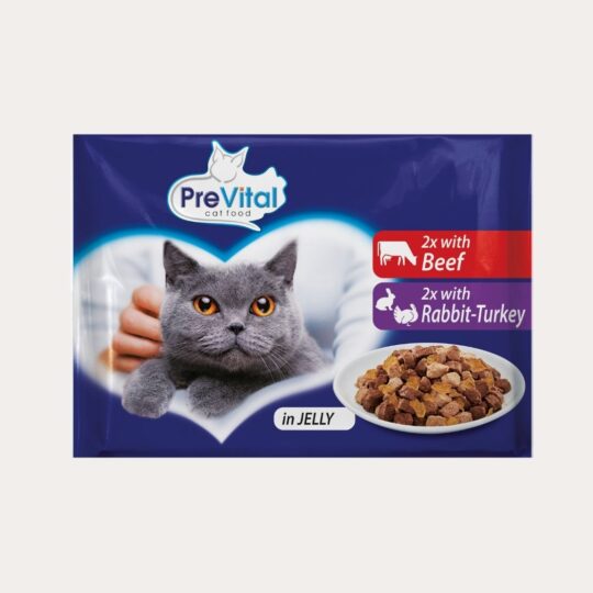 PreVital 4-PACK Wołowina - Królik & Indyk